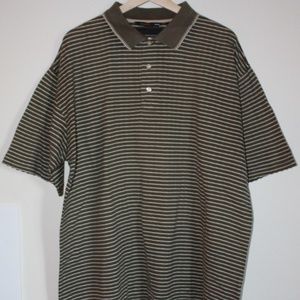 Greg Norman Polo Brown/ White Stripes - L